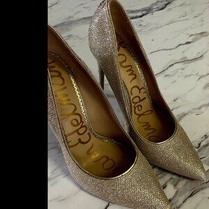 Sam Edelman Gold Glitter High Heels